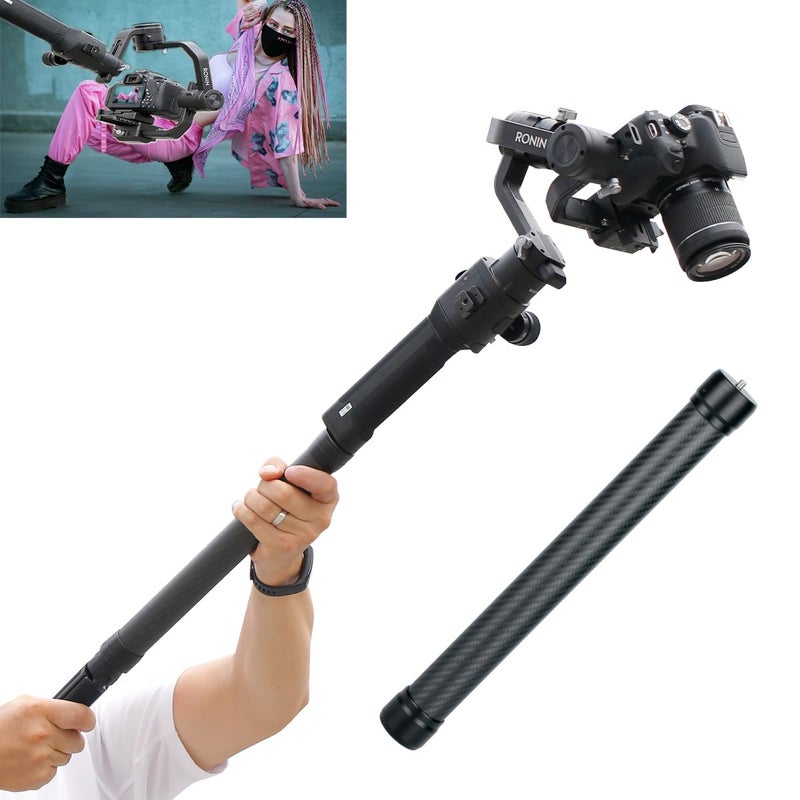 HAFOKO Professional Carbon Fiber Extension Monopod Pole Stick Rod 1/4'' Compatible for DJI RS4/RS4 PRO/RS3 Mini/RS3/RS3 PRO/RS2/RSC2/Ronin S/Ronin SC/Zhiyun Crane 2 Crane 3 Weebill Gimbal Stabilizer - Image 1